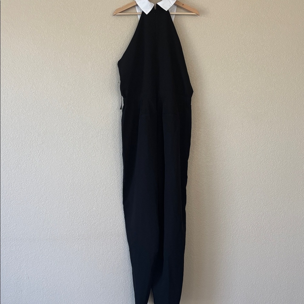 Eloquii Black Faux Tie Collared Jumpsuit - Picture 8 of 8